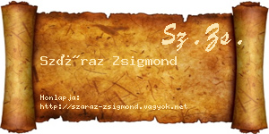 Száraz Zsigmond névjegykártya