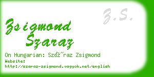 zsigmond szaraz business card